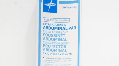 Medline PRM21454 Abdominal Pad, Extra Absorbent, Sterile 8 x 10inch - Box of 16